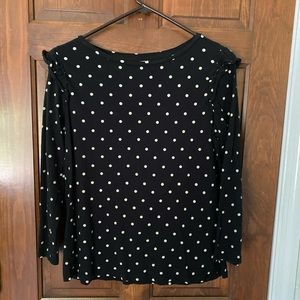 Old Navy medium black polka dot ruffle sleeve top